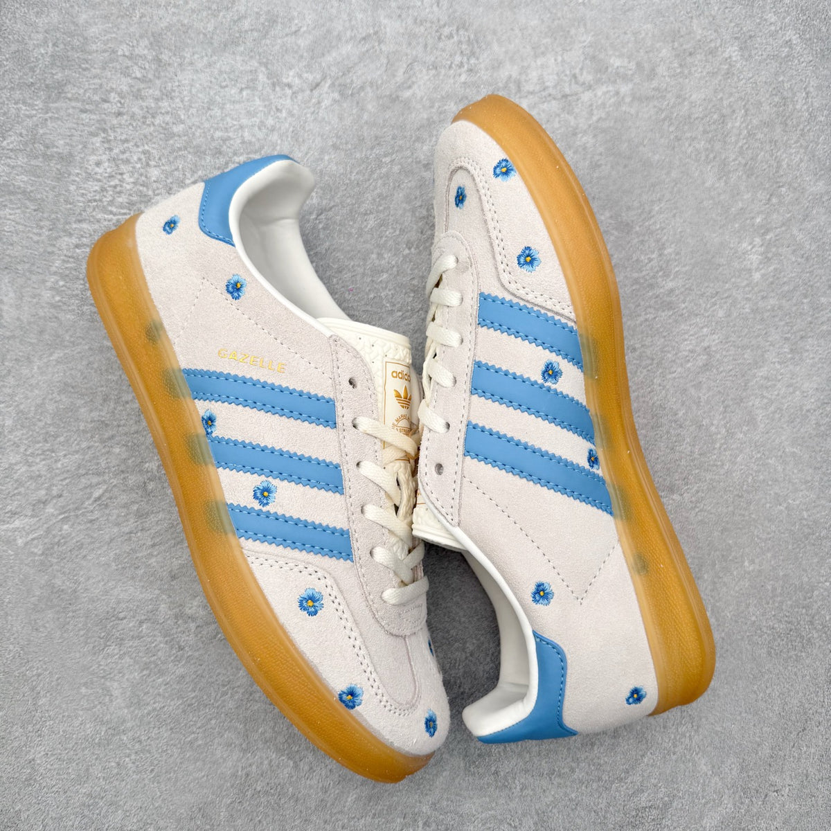 Adidas Gazelle Indoor Floral Cloud White Light Blue Gum - par