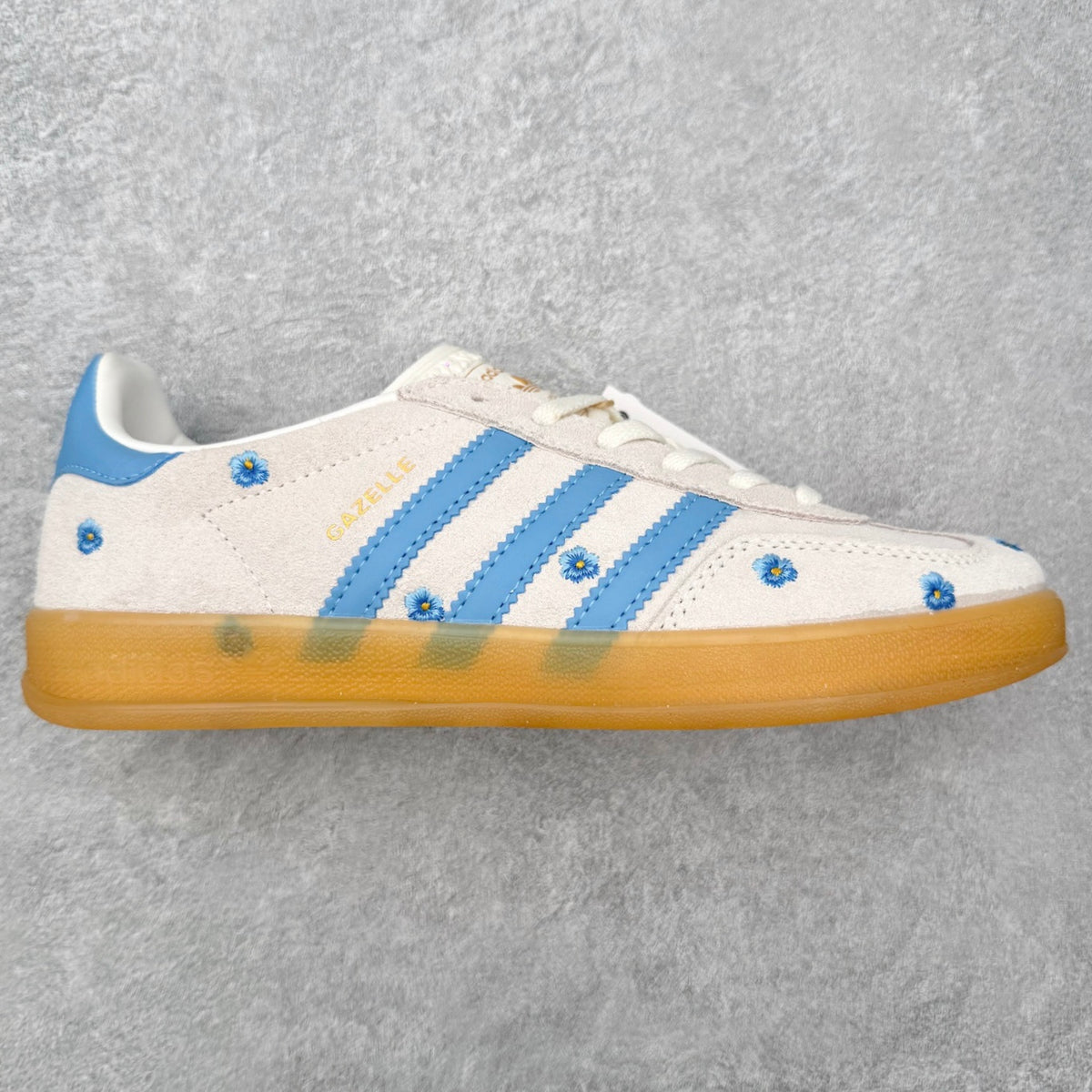 Adidas Gazelle Indoor Floral Cloud White Light Blue Gum - lateral