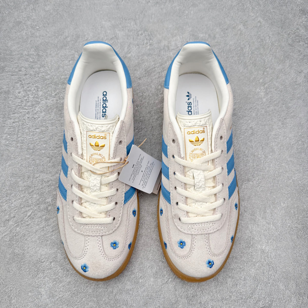 Adidas Gazelle Indoor Floral Cloud White Light Blue Gum - vista superior