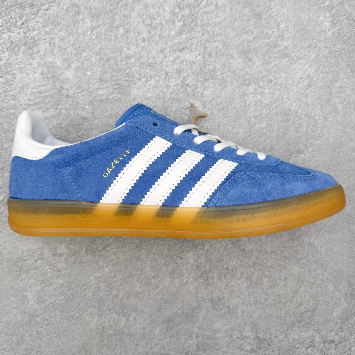 Adidas 'Gazelle Indoor' Blue Bird / Cloud White / Gum - lateral