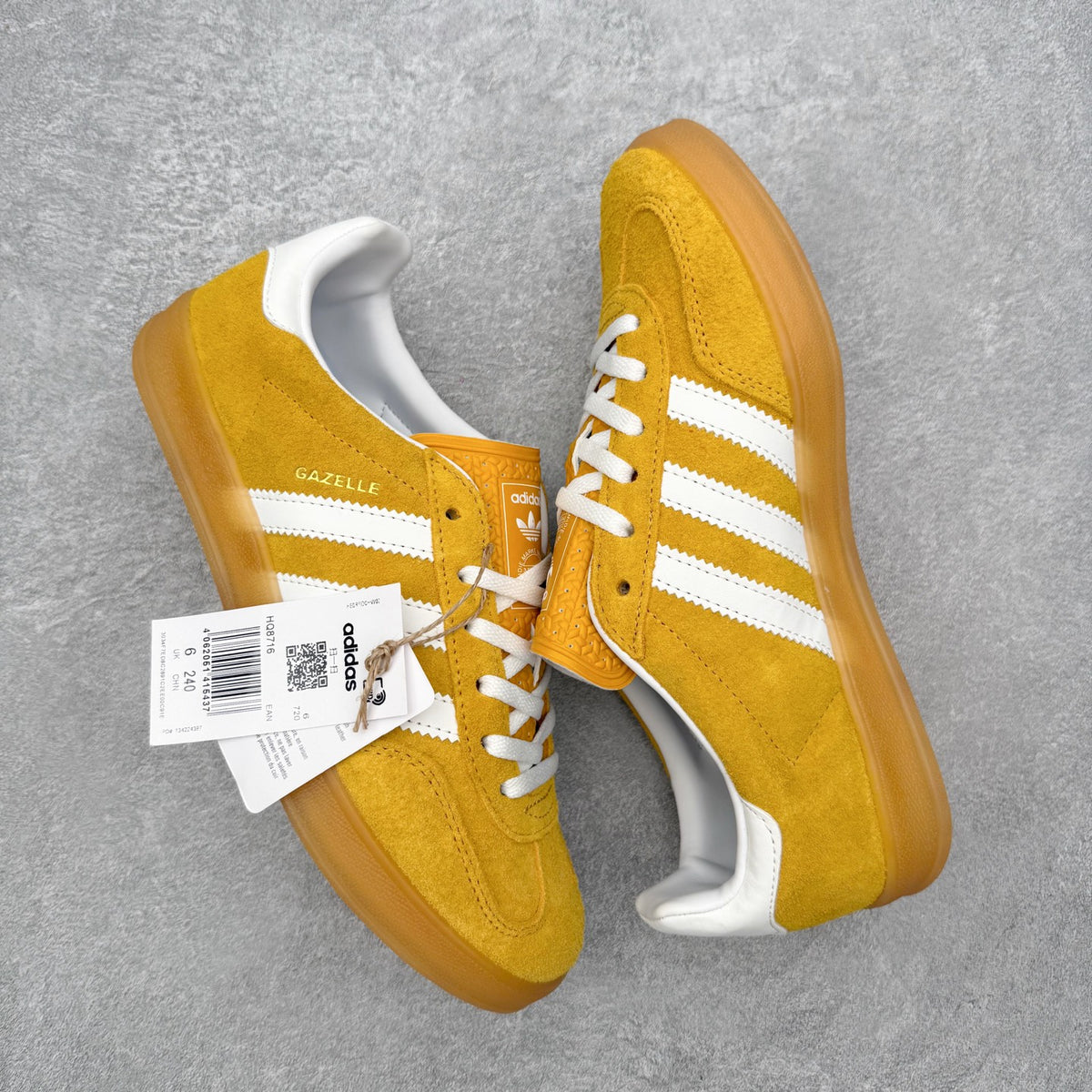 Adidas 'Gazelle Indoor' Yellow / Cloud White / Gold Metallic
