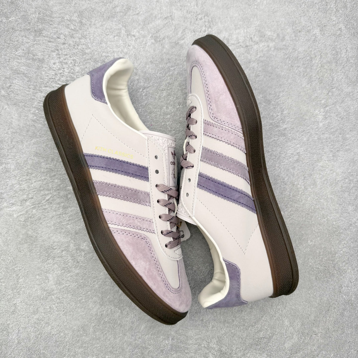 Adidas x Kith Classics Gazelle Indoor Ash Purple Ice Purple Gum - par