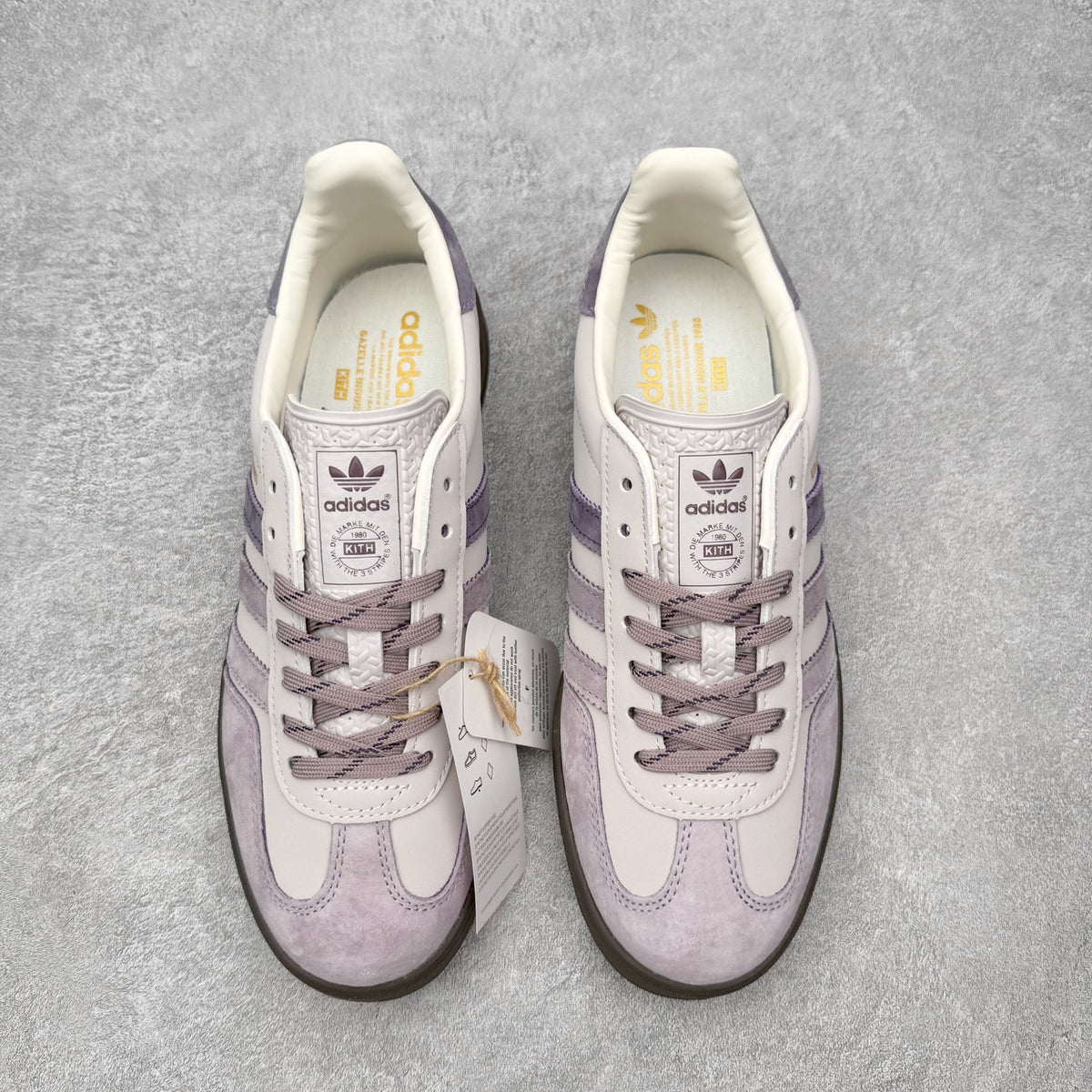 Adidas x Kith Classics Gazelle Indoor Ash Purple Ice Purple Gum - vista superior
