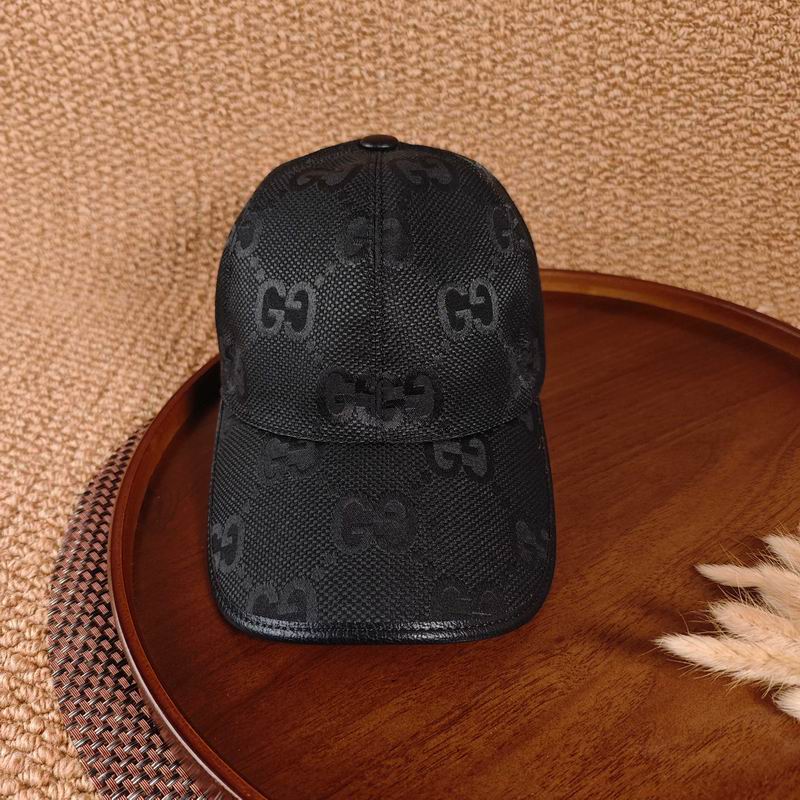 Boné GUCCI preto texturizado - vista frontal