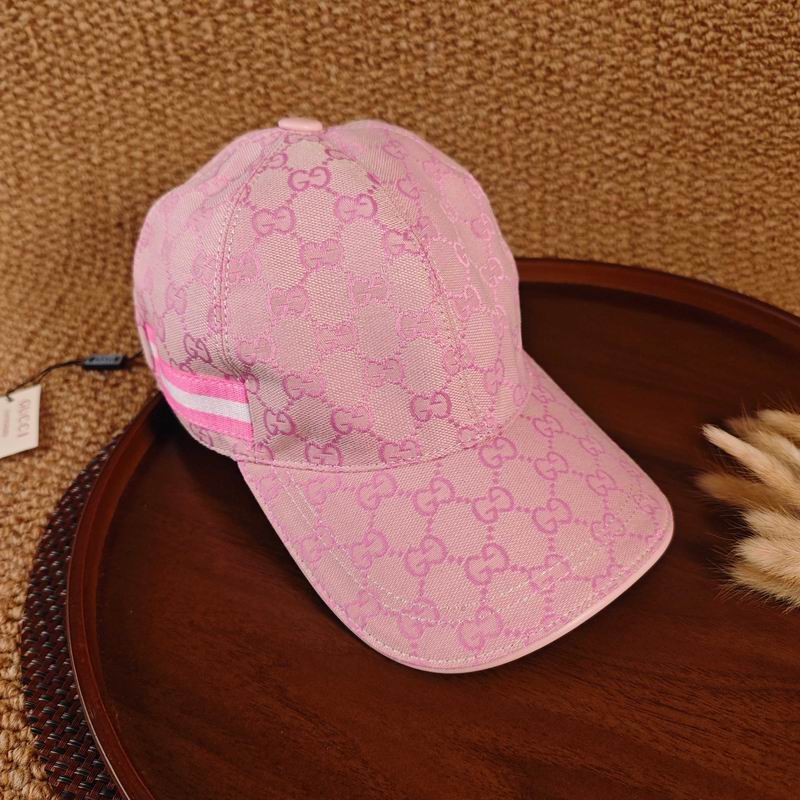 Boné GUCCI rosa - vista diagonal
