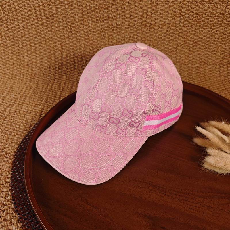 Boné GUCCI rosa - vista diagonal lateral