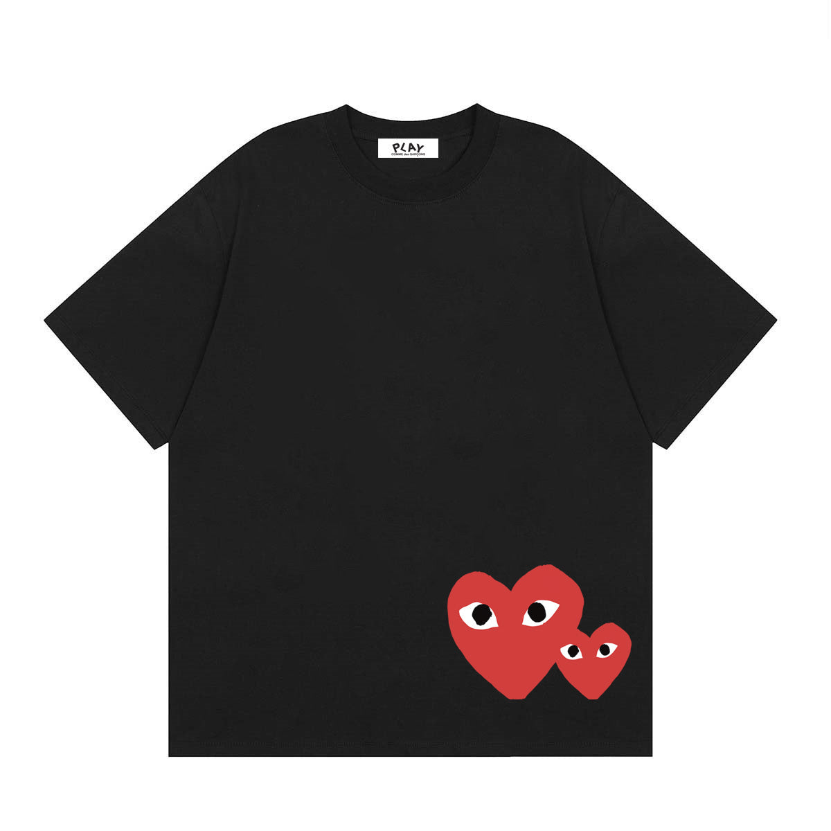 Comme des Garçons PLAY Double Heart preto - frente
