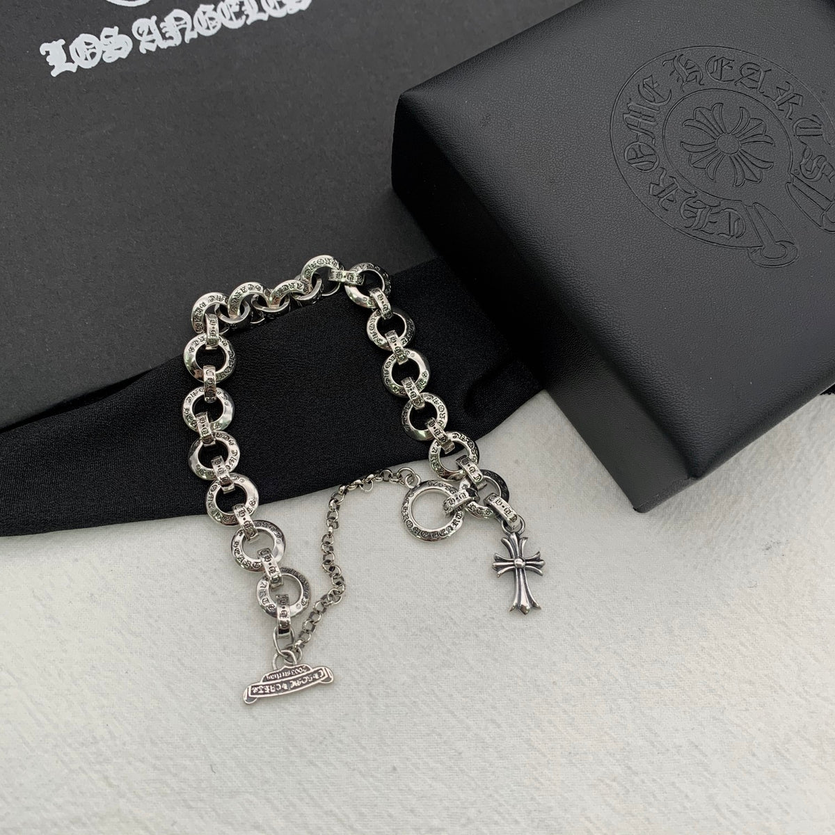 Chrome Hearts Babyfat Ring Bracelet - detalhes dos elos e pingente