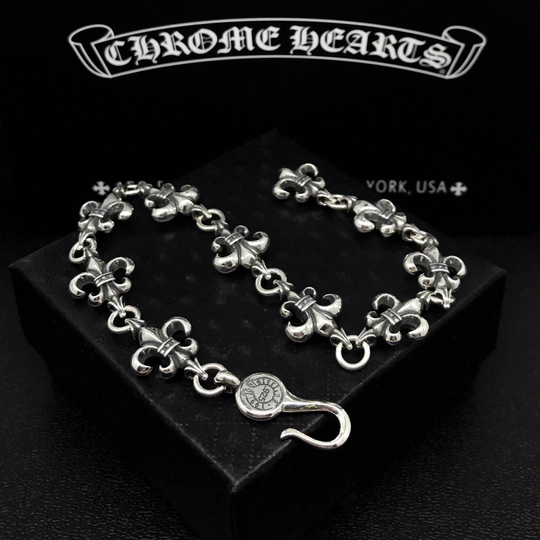 Chrome Hearts BS Fleur Cross Cut Out Link Bracelet - foto principal