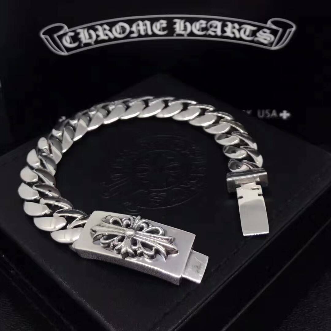 Chrome Hearts Double ID Classic Link Dagger & Floral Cross Bracelet - detalhe 4
