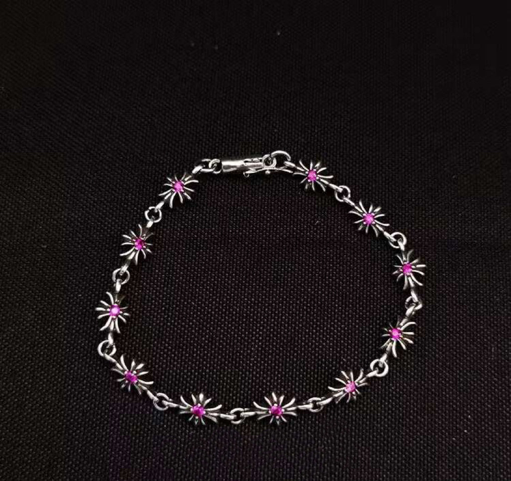 Chrome Hearts Tiny E CH Plus Ruby Bracelet - foto 3
