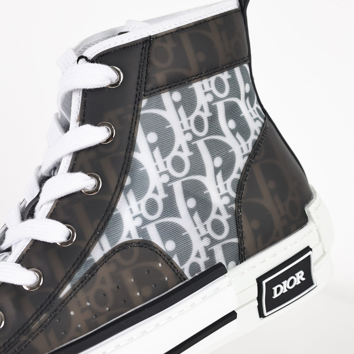 Dior B23 High preto e branco - detalhe