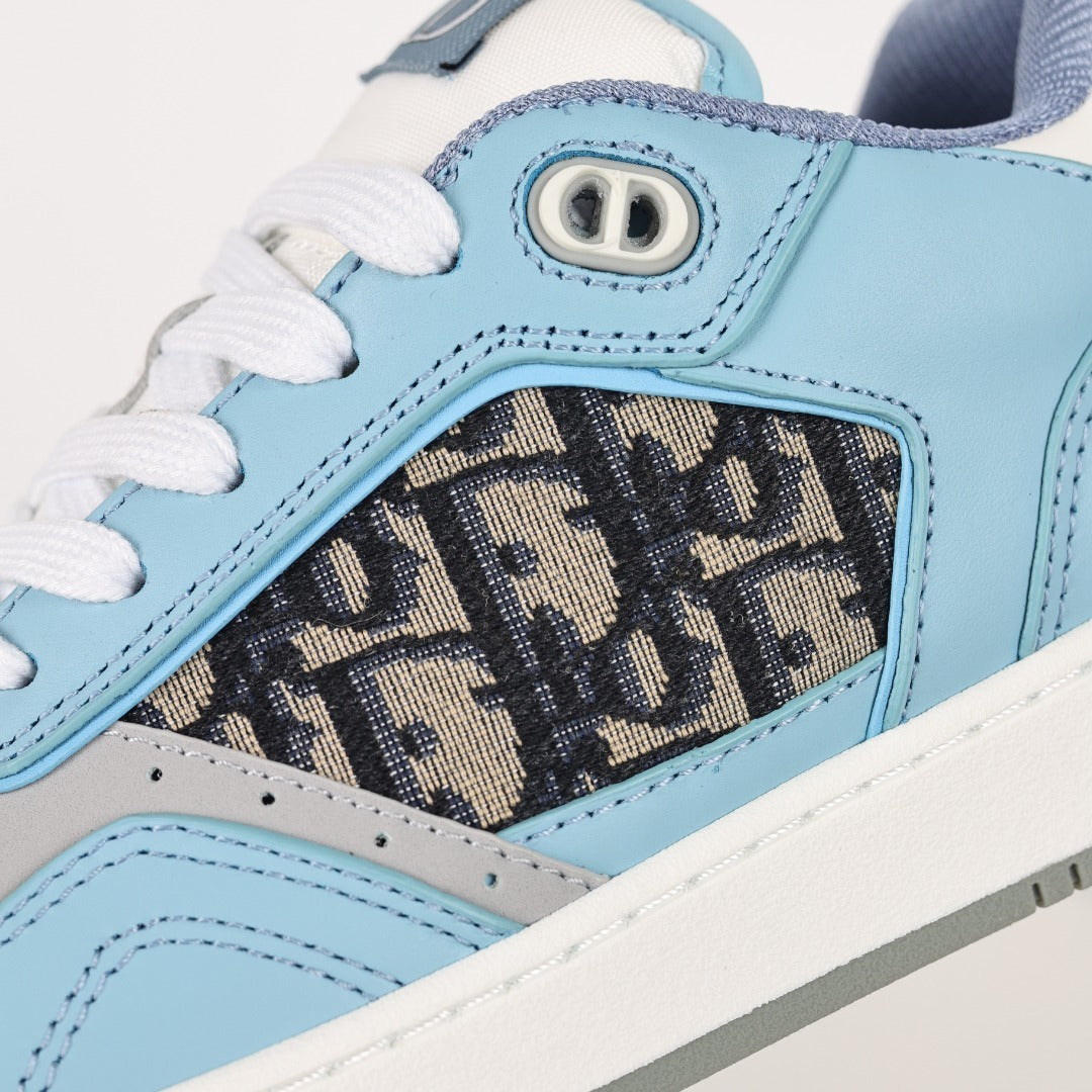 Dior B27 Low-Top azul - detalhe do painel e acabamento