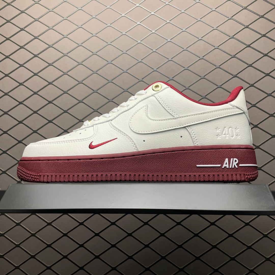 Nike Air Force 1 Low 40th Anniversary Sail Team Red - lateral AIR