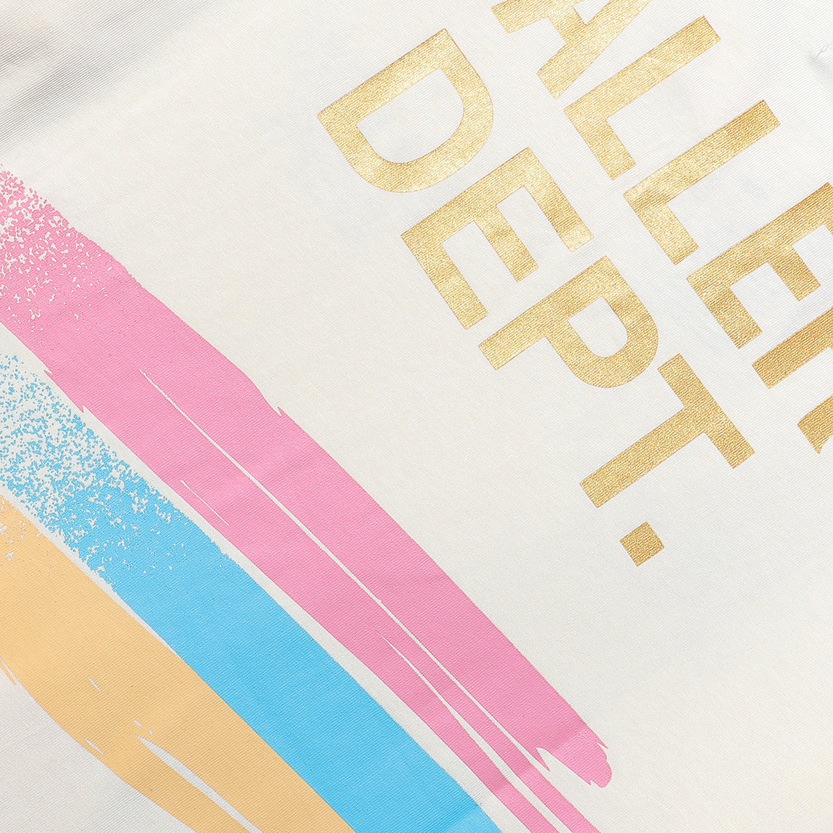 Gallery Dept. MIA Merch Tee - detalhe da estampa dourada nas costas
