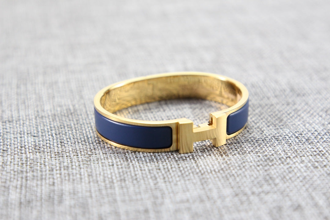 Hermès Clic H - Azul Marinho/Dourado - foto 1
