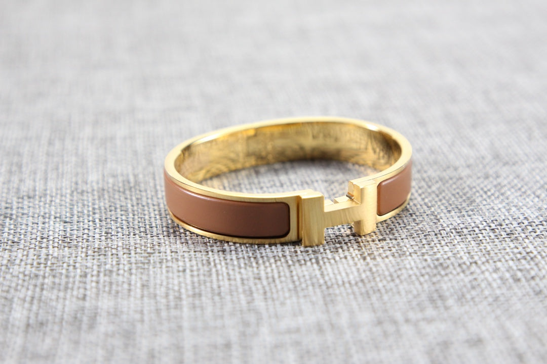 Hermès Clic H - Caramelo/Dourado - foto 1