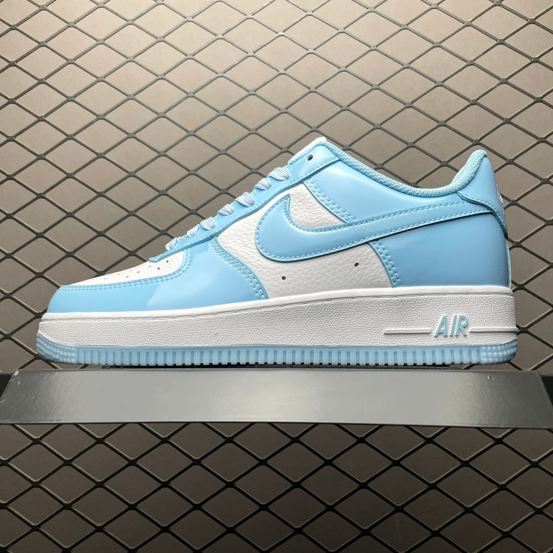 Nike Air Force 1 Low White University Blue Patent - lateral principal