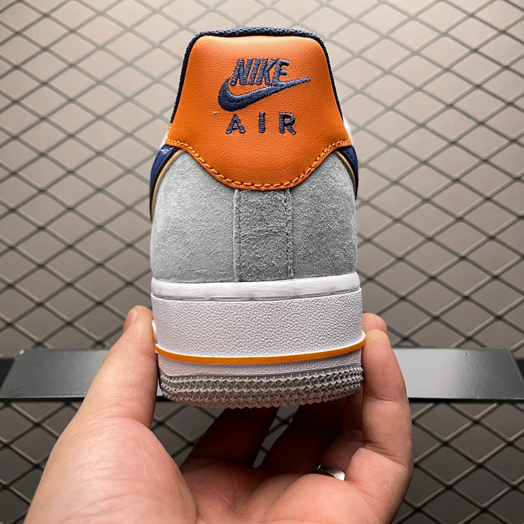 Nike Air Force 1 Low Jewel cinza marinho laranja traseira