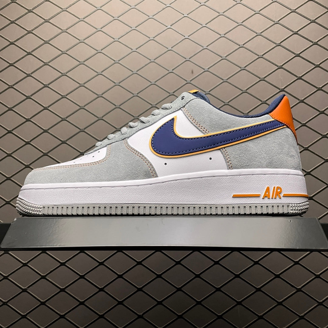 Nike Air Force 1 Low Jewel cinza marinho laranja lateral oposta