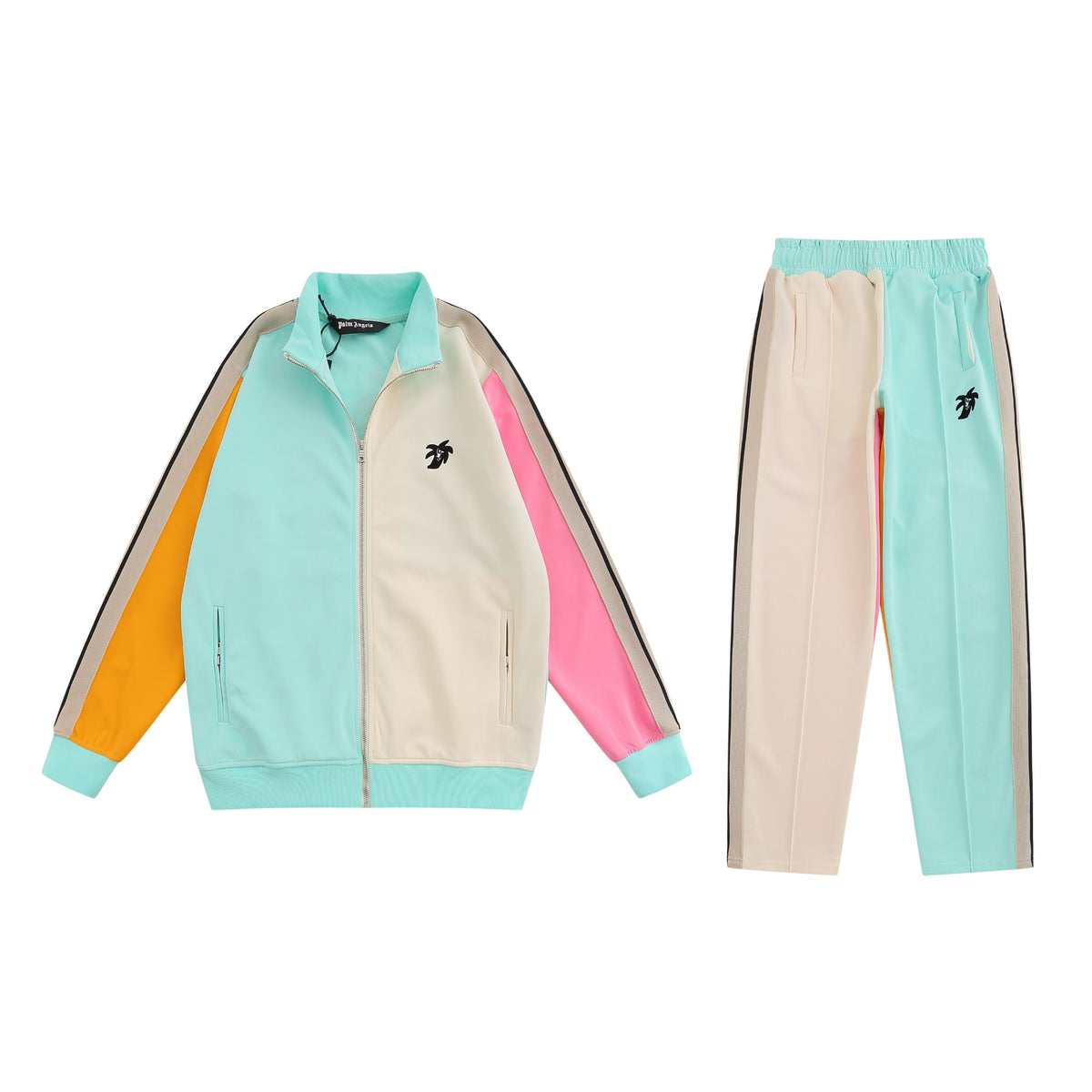 Conjunto Palm Angels Colourblock Logo-Print Track multicolor