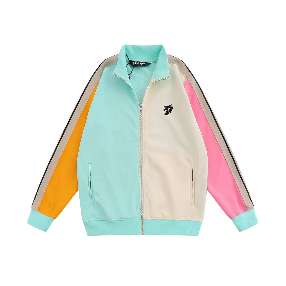 Jaqueta Palm Angels Colourblock Logo-Print Track multicolor