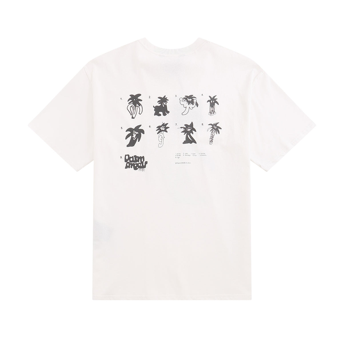 Camiseta Palm Angels Honfer Oversized branca costas