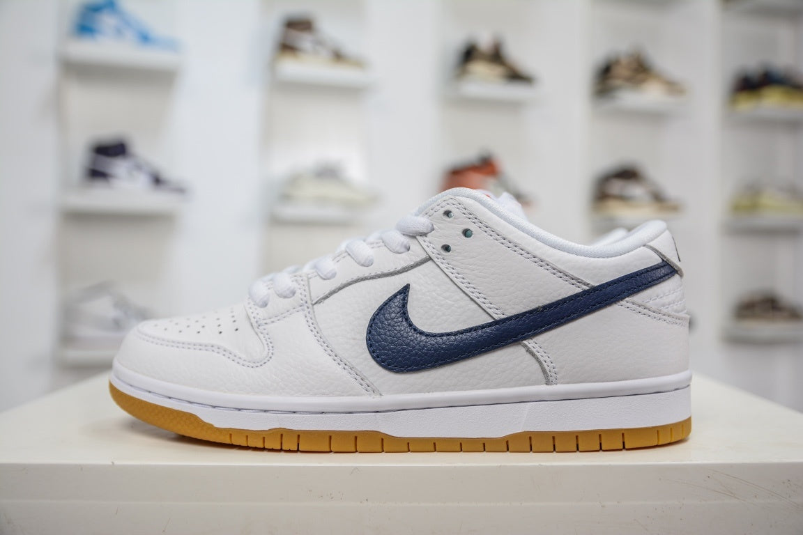 NIKE SB DUNK LOW ORANGE LABEL WHITE NAVY - lateral oposta