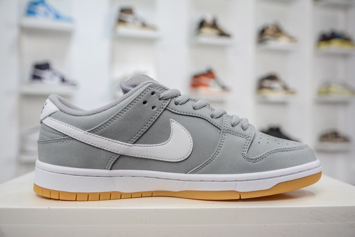 NIKE SB DUNK LOW PRO ISO ORANGE LABEL WOLF GREY GUM - lateral