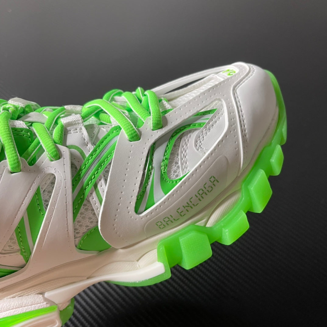 Balenciaga Track.2 Open branco e verde - detalhe lateral