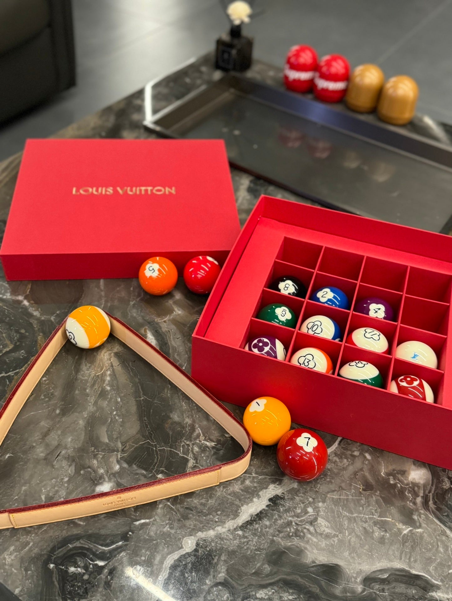 LOUIS VUITTON 'Monogram Billiard Balls Set'
