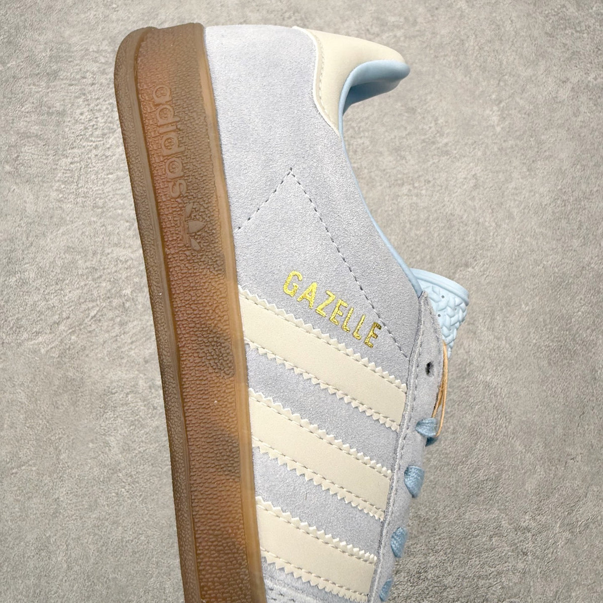 Adidas 'Gazelle' Grey / Cream White / Light Blue