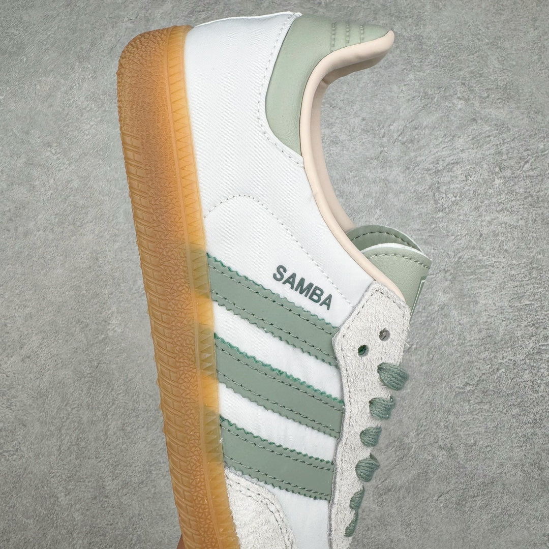 Adidas Samba OG Cloud White Silver Green Putty Mauve - detalhe lateral