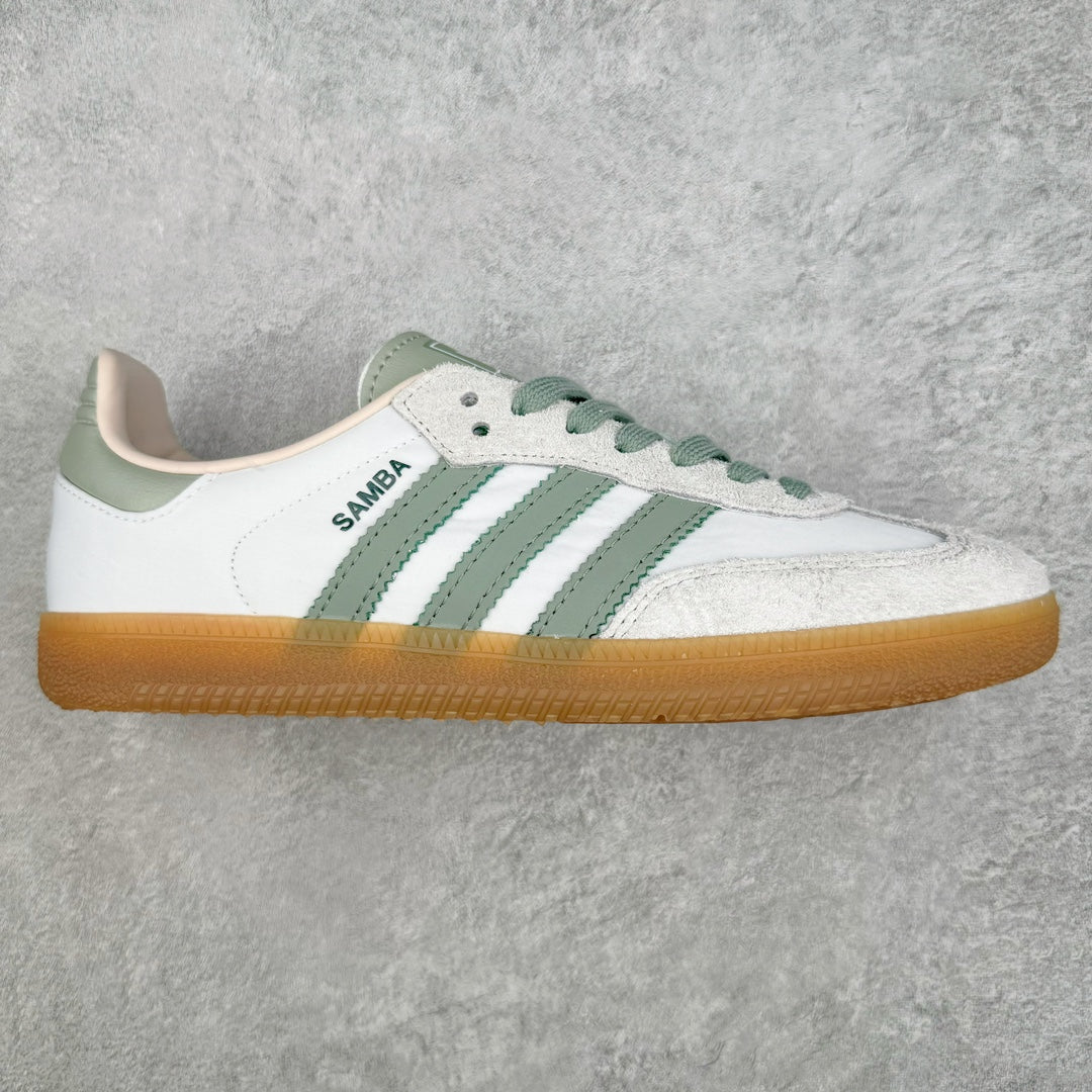 Adidas Samba OG Cloud White Silver Green Putty Mauve - lateral