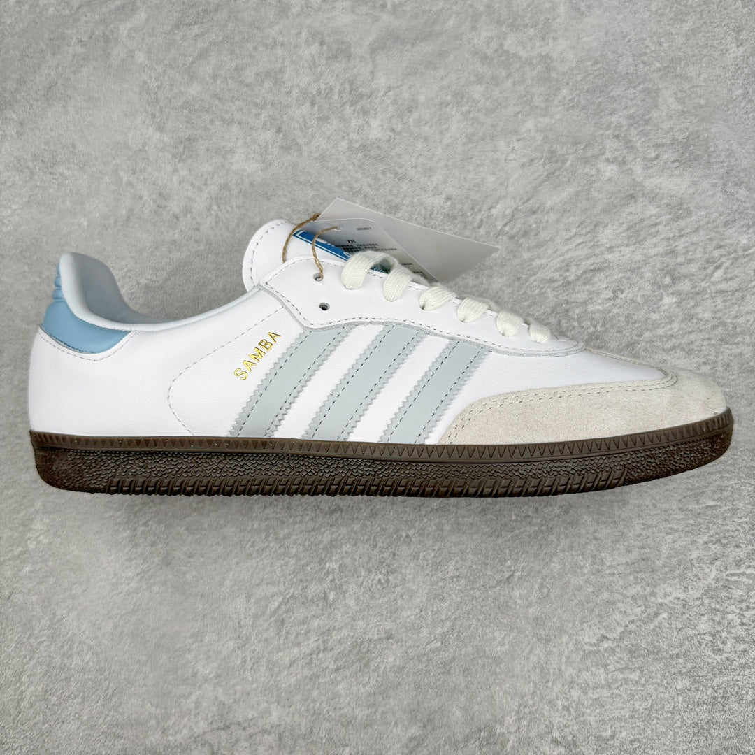 Adidas Samba OG Core White Halo Blue vista lateral