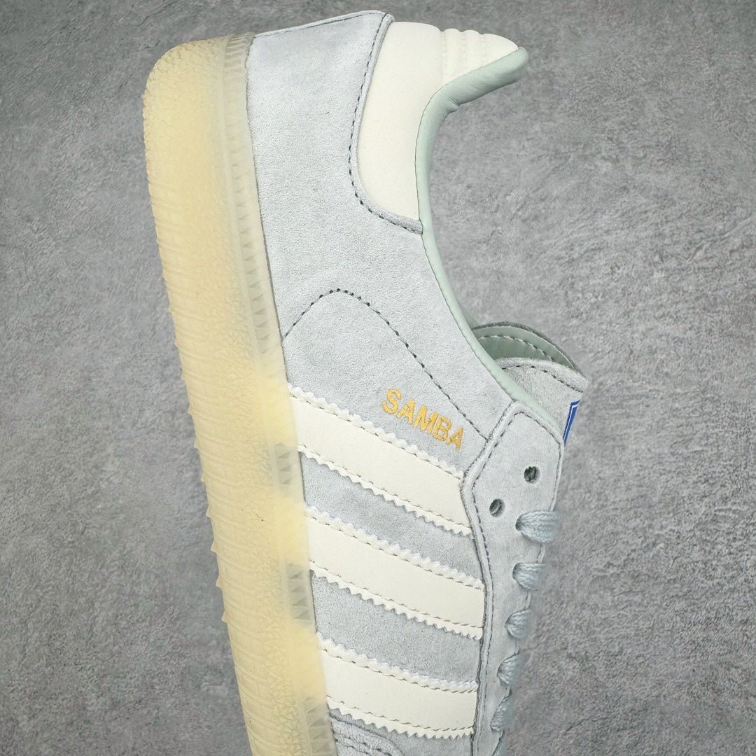 Adidas Samba OG Grey Two Off White Gum - detalhe lateral