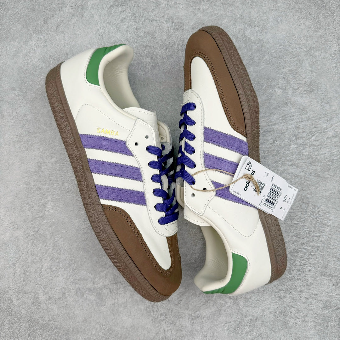 Adidas Samba OG Off White Collegiate Purple Preloved Green - par