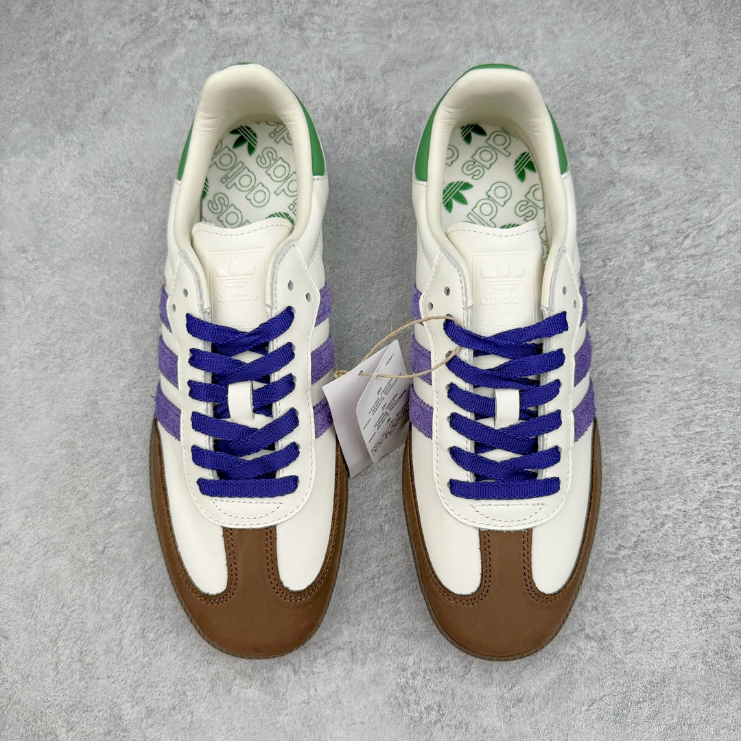 Adidas Samba OG Off White Collegiate Purple Preloved Green - vista superior