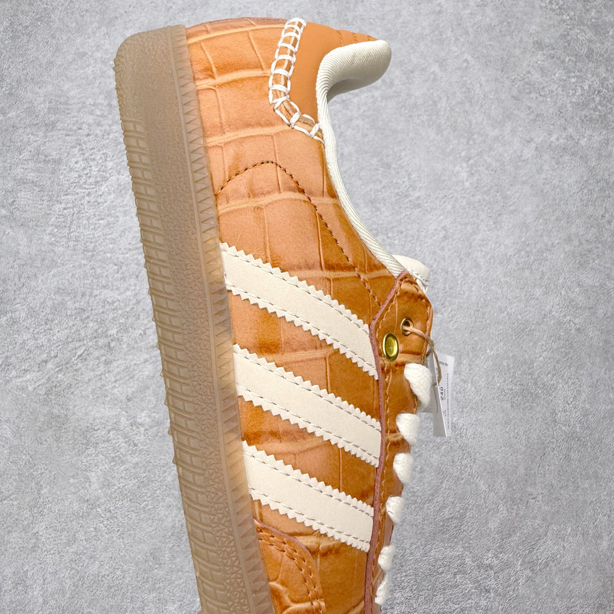 Adidas x Wales Bonner Samba OG Brown Croc - detalhe lateral