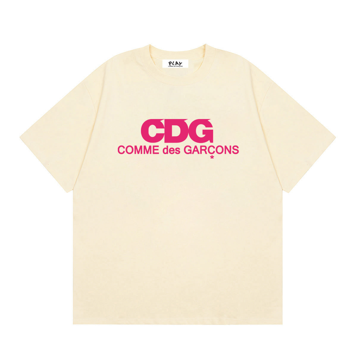 CDG Classic Pink Logo creme - frente