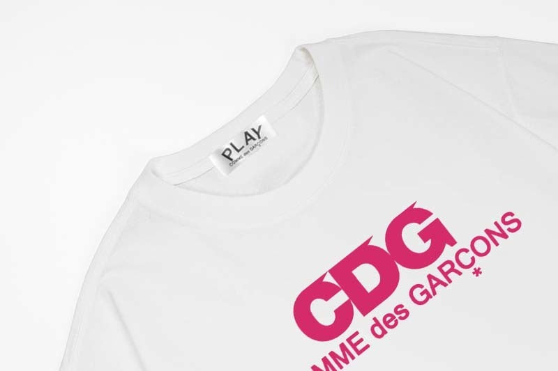 CDG Classic Pink Logo - detalhe gola