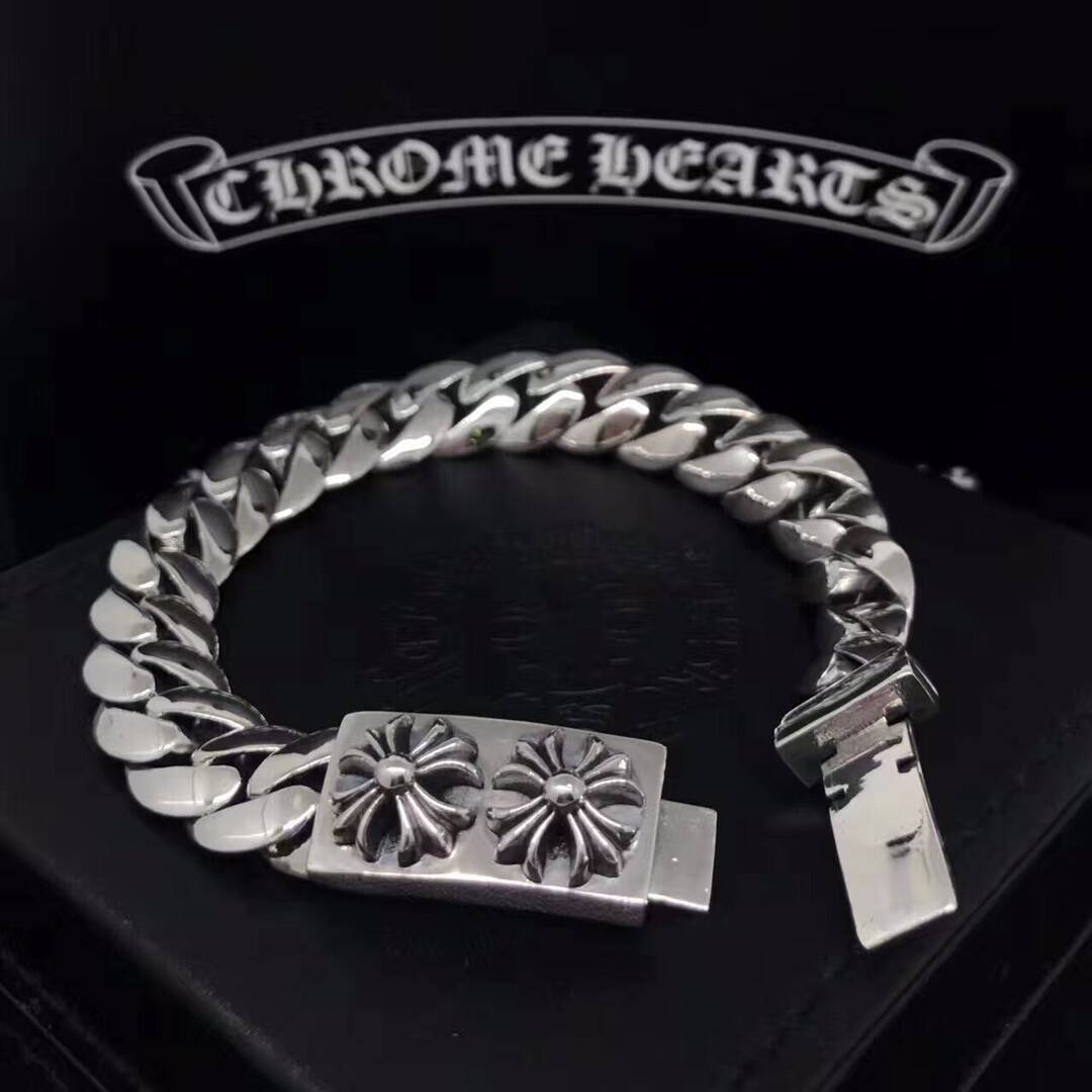 Chrome Hearts Double ID Classic Link Dagger & Floral Cross Bracelet - detalhe 3