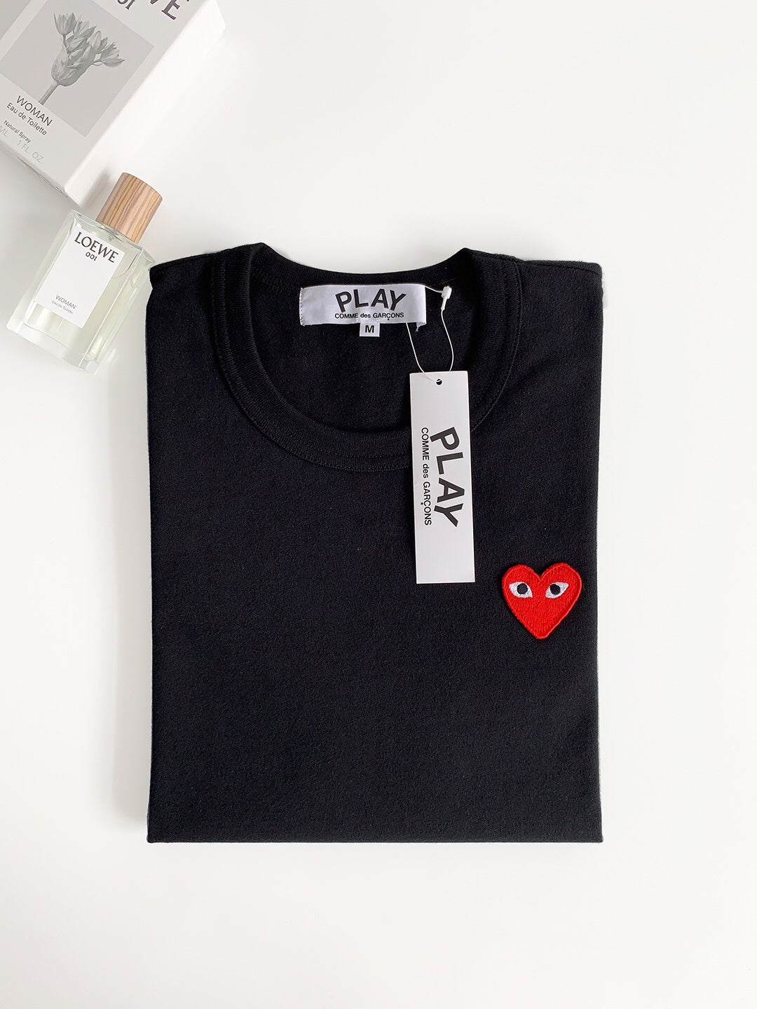 Comme des Garçons PLAY Basic T-Shirt Red Emblem Black
