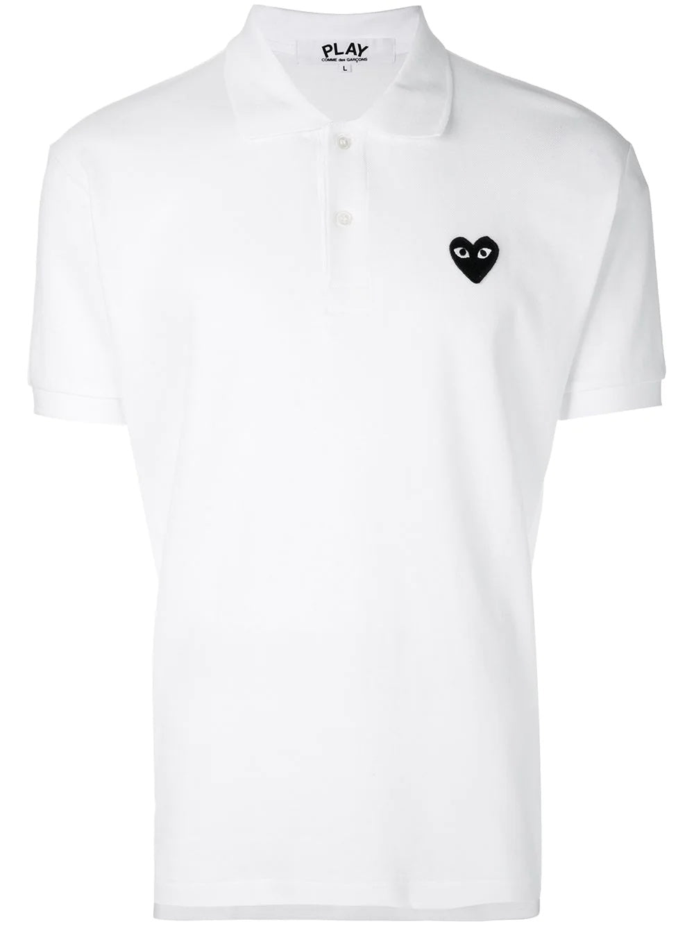 Comme des Garçons PLAY Heart Patch Polo Shirt branca