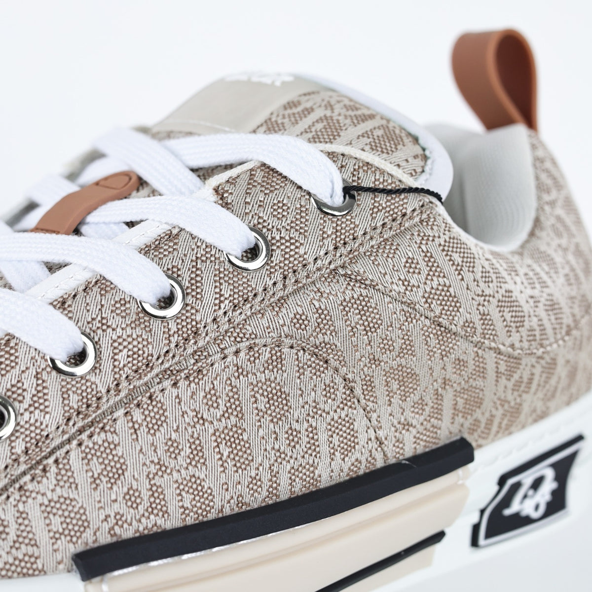 Dior B23 em jacquard bege com monograma, detalhe