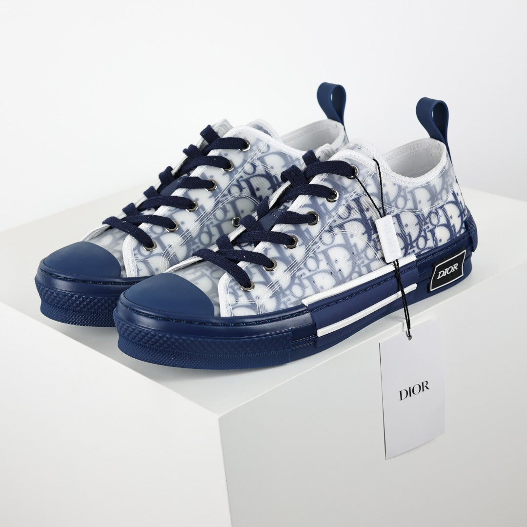 Dior B23 em branco e azul-marinho - par em ângulo