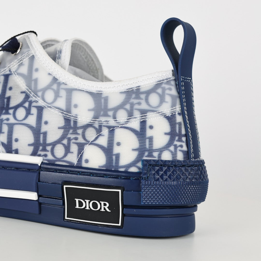 Dior B23 em branco e azul-marinho - detalhe do calcanhar