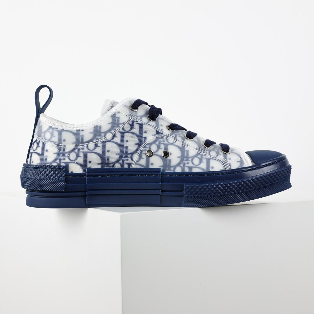 Dior B23 em branco e azul-marinho - vista lateral