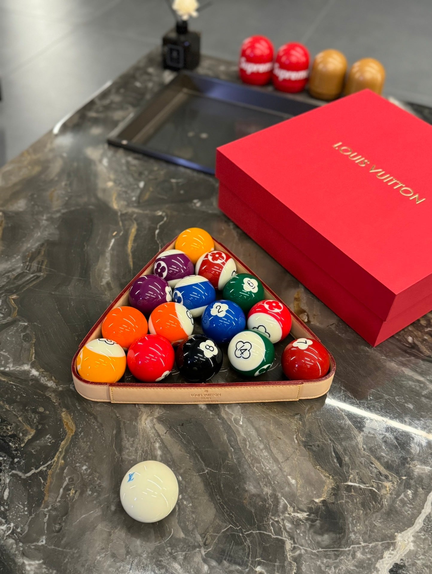 LOUIS VUITTON 'Monogram Billiard Balls Set'