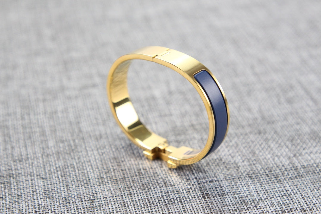 Hermès Clic H - Azul Marinho/Dourado - foto 3